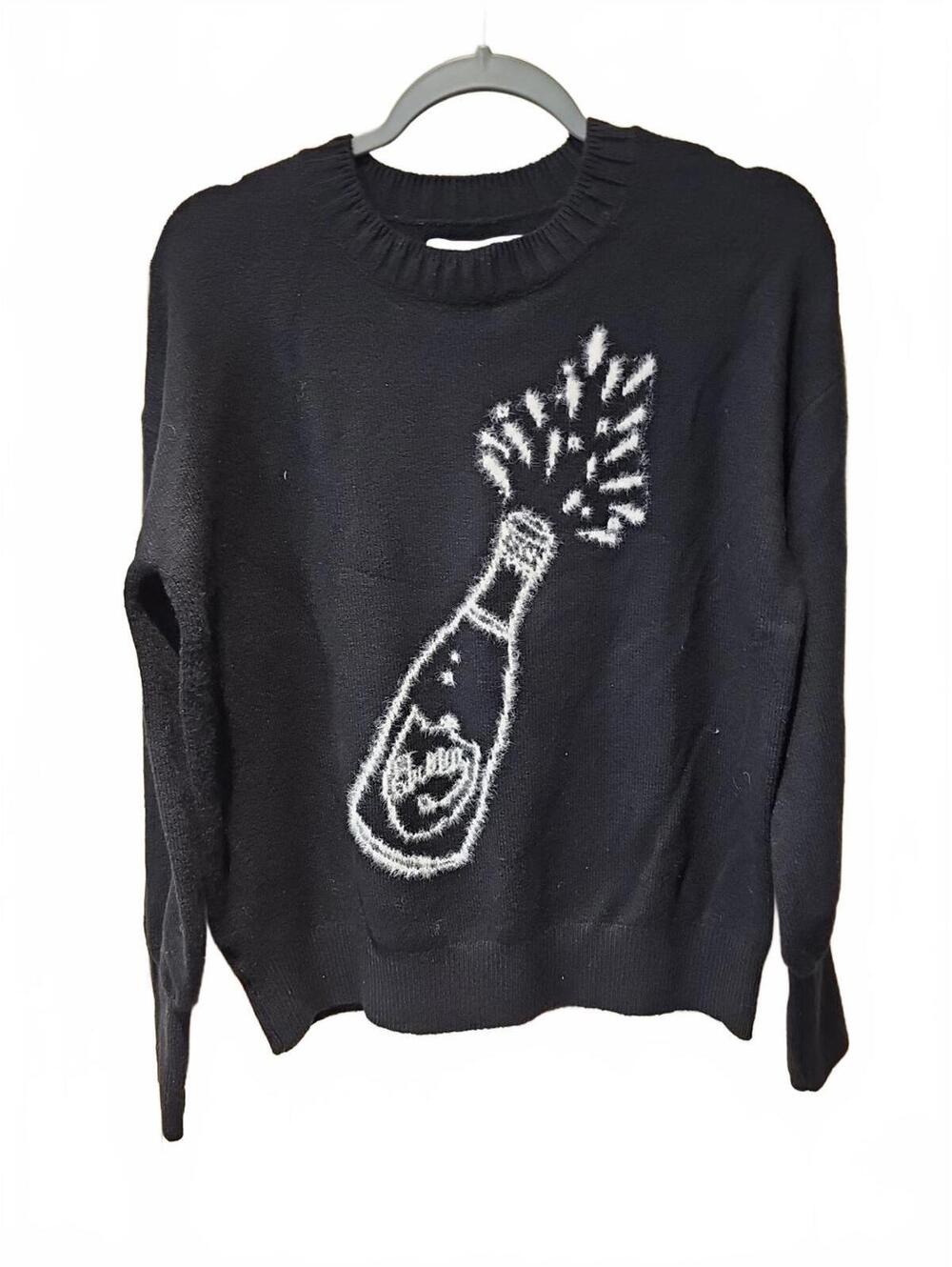 Loft Sweater Pullover Women M Black Knit Cotton Long Sleeve Casual NWT